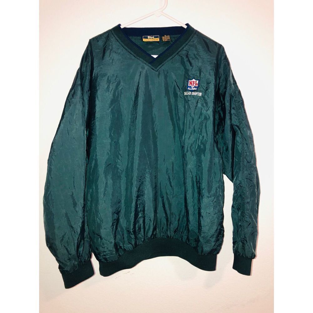 Blue Generation NFL Alumni Dallas Chapter pull over mens windbreaker jac…